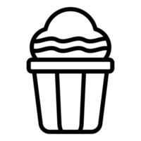 icono de pastel de muffin, estilo de esquema vector