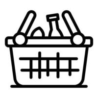 Food hamper icon, outline style vector