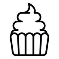 icono de muffin de comida, estilo de esquema vector