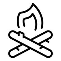 Scouting fire icon, outline style vector