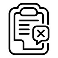 Negative test icon, outline style vector