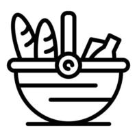 Park picnic basket icon, outline style vector