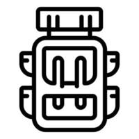 Scouting backpack icon, outline style vector