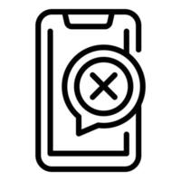 Negative phone test icon, outline style vector