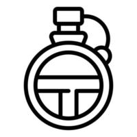 Scout water flask icon, outline style vector