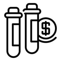 Paid test icon, outline style vector