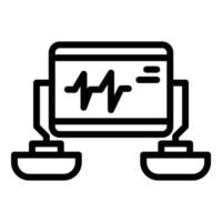 Cardiology defibrillator icon, outline style vector