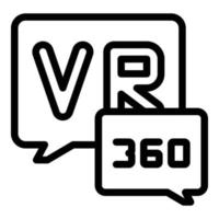 Augmented reality icon, outline style vector