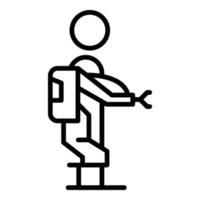 Exoskeleton man icon outline vector. Robot suit vector