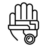 Exoskeleton hand icon outline vector. Robot suit man vector