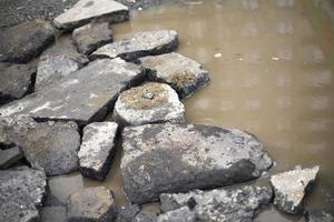 Lots of stone. Construction waste. photo