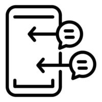 Phone chat app icon, outline style vector