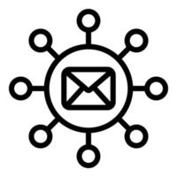 Email communication icon, outline style vector