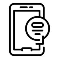 icono de chat de teléfono, estilo de esquema vector