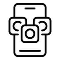 Phone notification icon, outline style vector