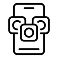 Phone notification icon, outline style vector