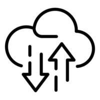 Cloud network communication icon, outline style vector
