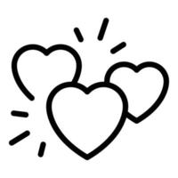 Like network heart icon, outline style vector