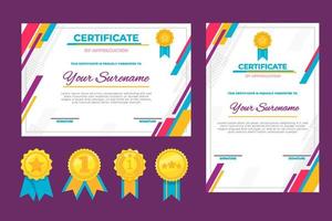 Flat Modern Certificate of Appreciation Template vector