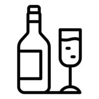 icono de fiesta de bebida de botella, estilo de esquema vector