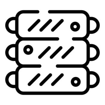 icono de costillas a la barbacoa, estilo de contorno vector