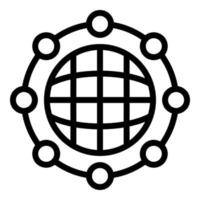 Global network icon, outline style vector