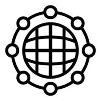 Global network icon, outline style vector