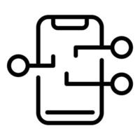 Phone networking icon, outline style vector