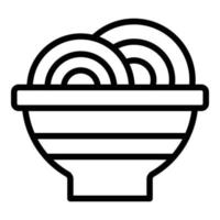 Korean udon icon, outline style vector