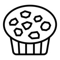 icono de muffin dulce, estilo de esquema vector