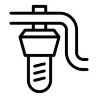 icono de filtro de fontanería, estilo de esquema vector