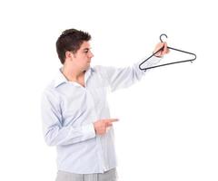 Man with a hanger photo