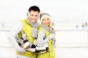 Ice skating couple photo