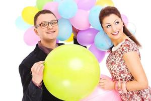 Couple with ballons photo