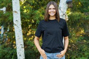 Young woman in black shirt photo