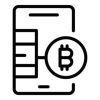 Blockchain app icon, outline style vector