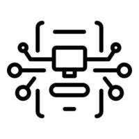 Blockchain system icon, outline style vector