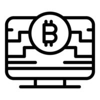 Online blockchain icon, outline style vector