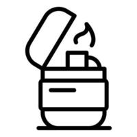 Lighter flame icon, outline style vector