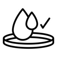 Check drop water icon, outline style vector