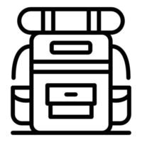 Tourist backpack icon, outline style vector