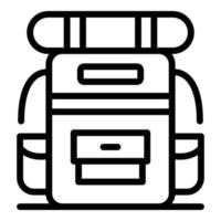 icono de mochila turística, estilo de contorno vector