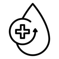 Water drop plus icon, outline style vector