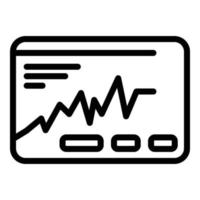 Bitcoin graph icon, outline style vector