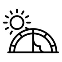 Camp tent icon, outline style vector