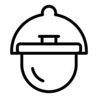 Camp cauldron icon, outline style vector