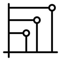Bitcoin statistics icon, outline style vector