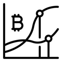 Annual bitcoin icon, outline style vector