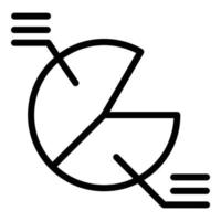 icono de gráfico circular de bitcoin, estilo de esquema vector