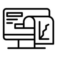 Printing report icon, outline style vector